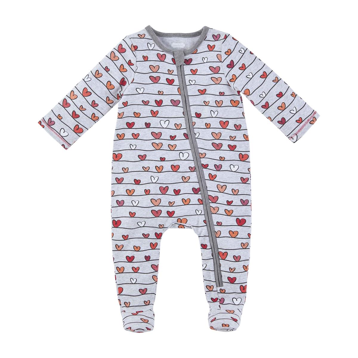 Valentine's Gray Sleeper 0-3 Months